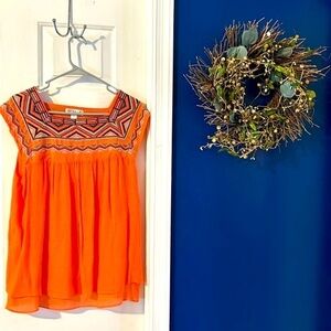 NWOT Women’s Studio JP Embroidered Rayon & Polyester Sleeveless Top Size L